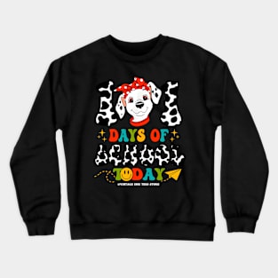 100 Days Of School Dog Boys Dalmatian Girls 100 Days Smarter Crewneck Sweatshirt